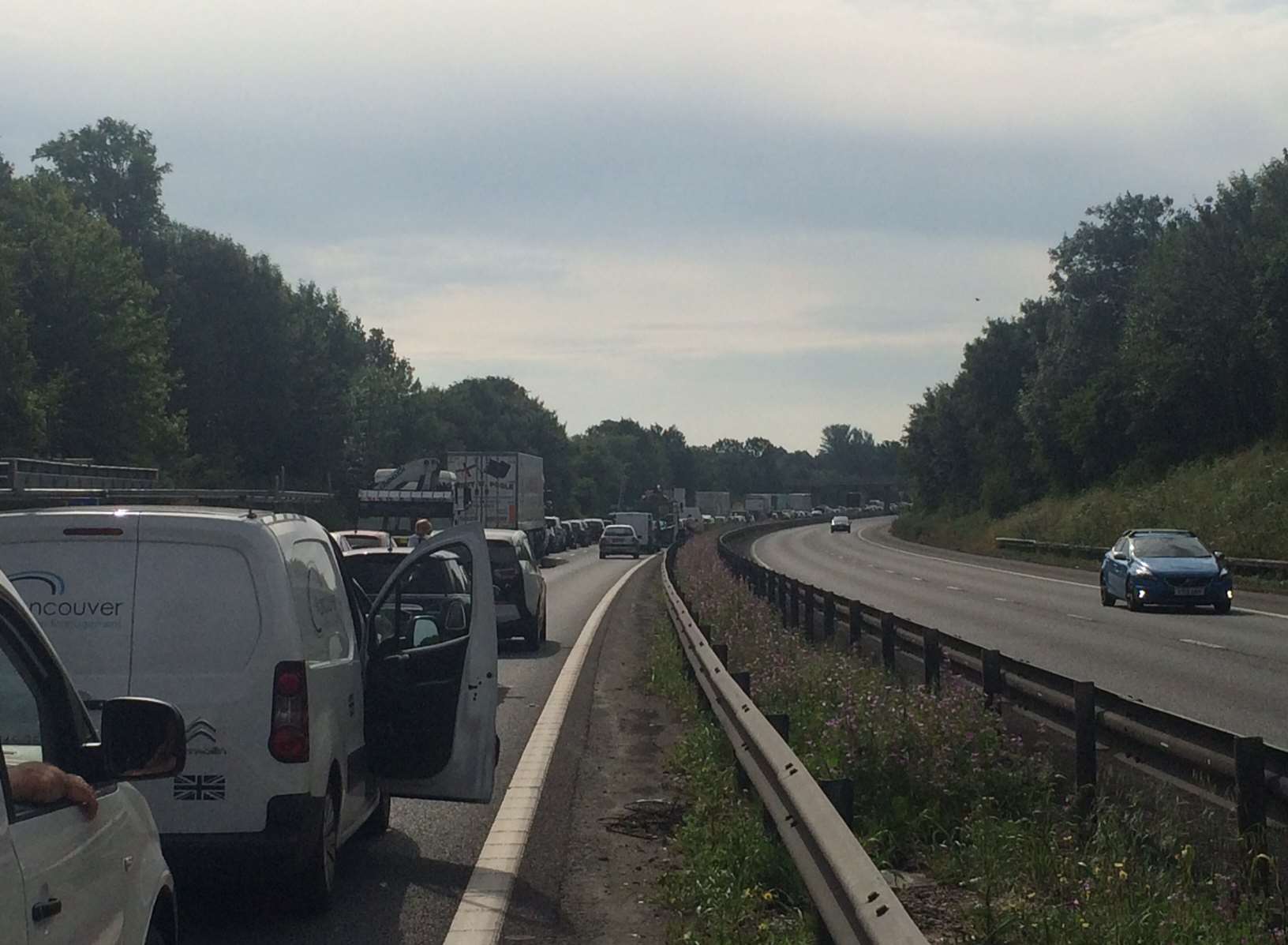 The accident originally shut both lanes of the motorway