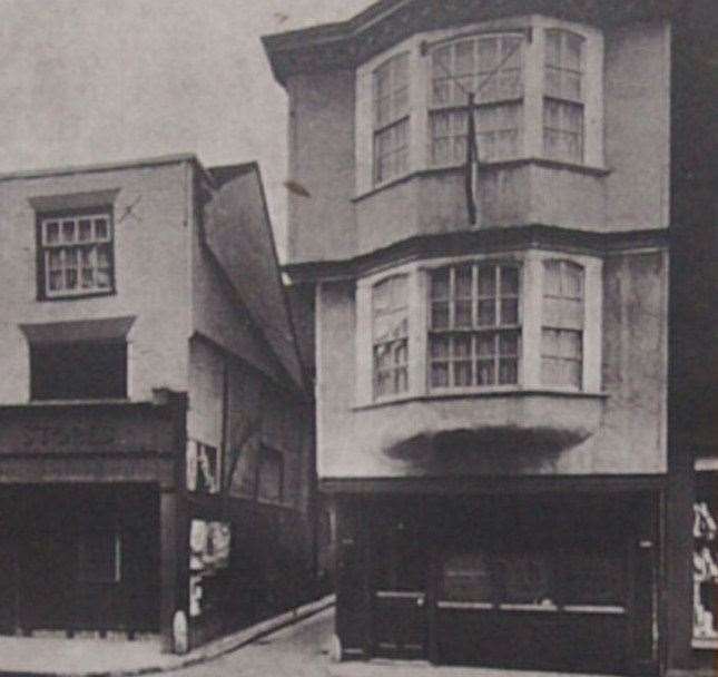 Christopher Marlowe's family home was supposedly a Tudor house which stood until the 1940s on the corner of St George's Street and St George's Lane. Picture: Canterbury Historical and Archaeological Society