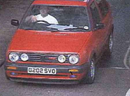 The red Volkswagen Golf detectives are anxious to trace