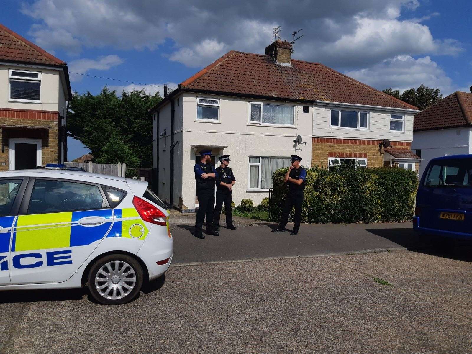 Police officers remain at a house on Thornbridge Road (15508473)