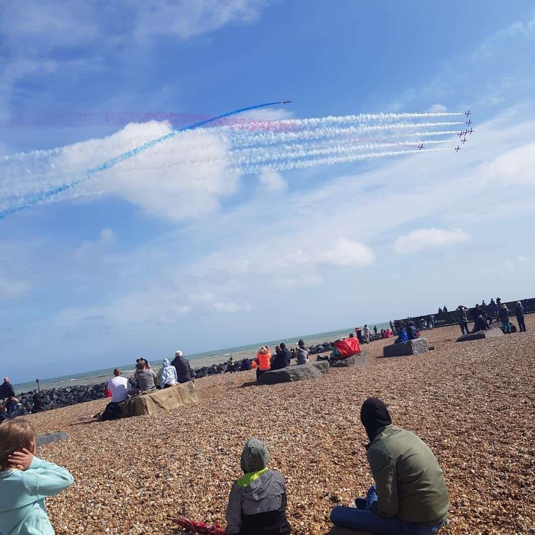 The cloud cleared just in time for the display. Picture: Emma Kennett