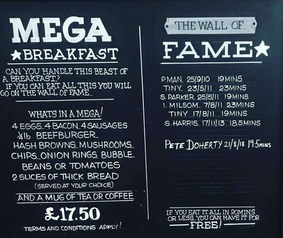 The mega breakfast has only been beaten by a select few. Pic: Henry Young Twitter