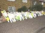 Floral tributes left at the scene. Picture: BARRY CRAYFORD
