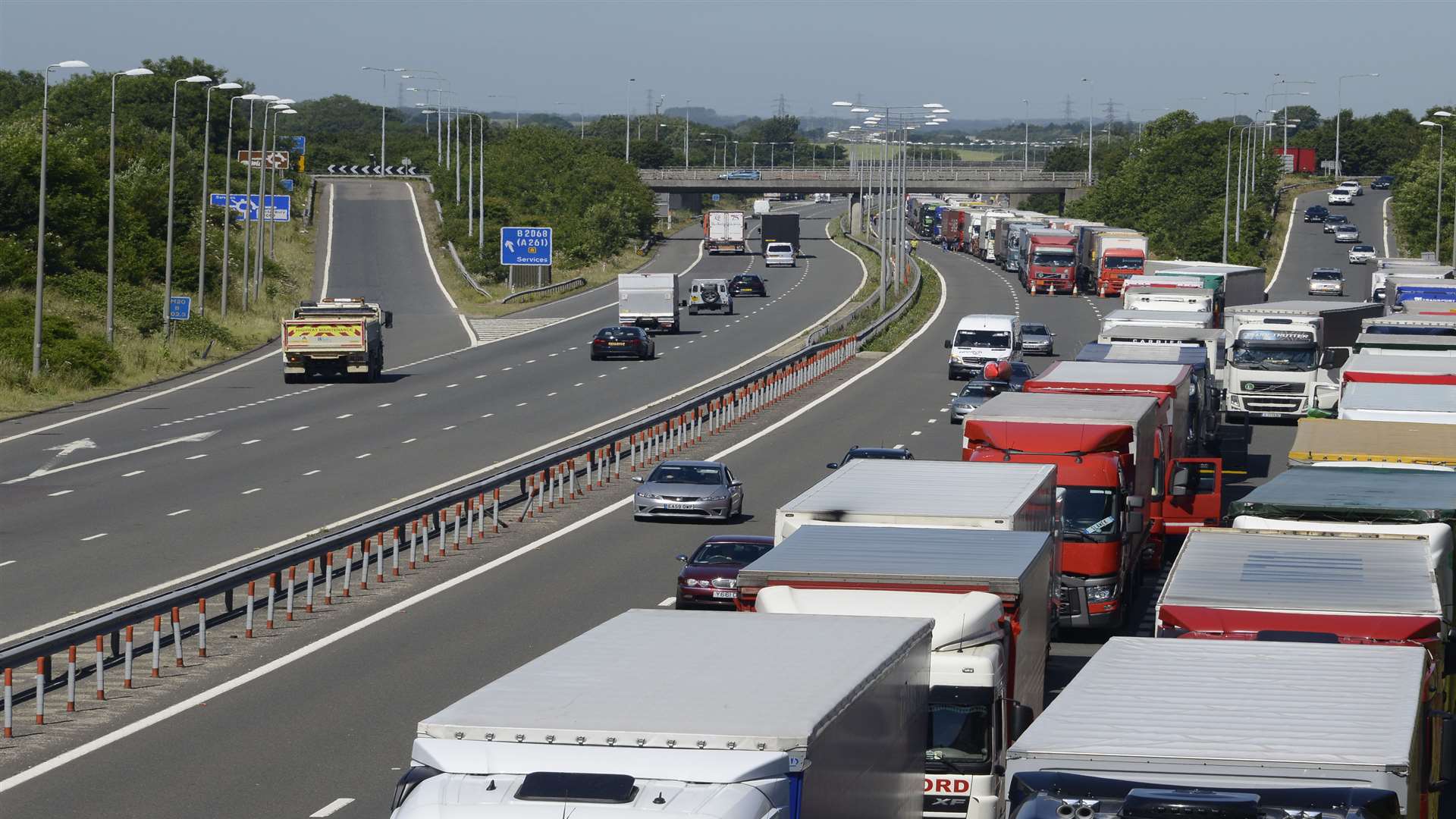 Lorries on the M20 as part of Operation Stack. Picture: Paul Amos