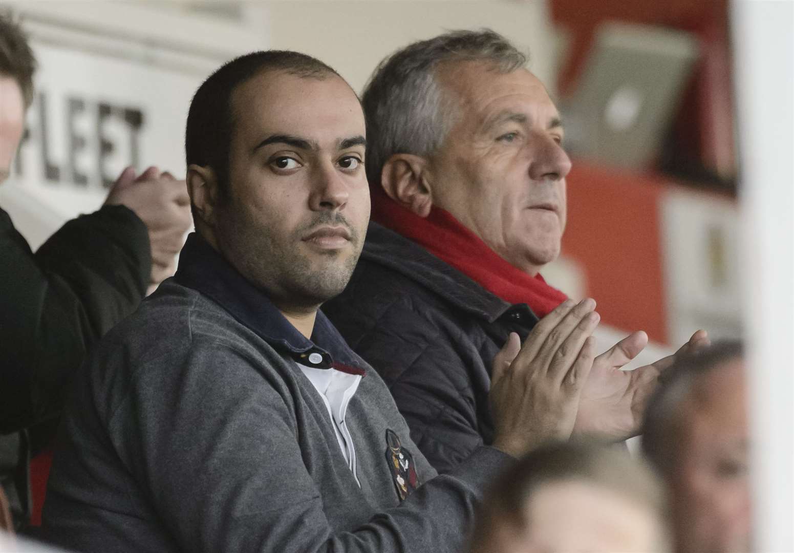 Ebbsfleet owner Dr Abdulla Al-Humaidi with Peter Varney, who resigned as vice-chairman in January 2018Picture: Andy Payton