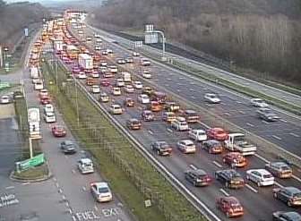 There are delays on the M25 near Clackett Lane services. Stock picture
