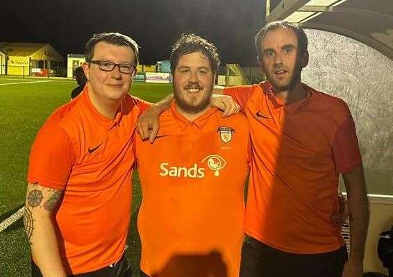 From left, friends James Cruttwell, Nick Gutteridge and Tom Jasper at a Sands match held at Tonbridge Angels