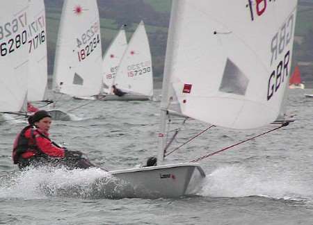 Chloe Martin in sailing action