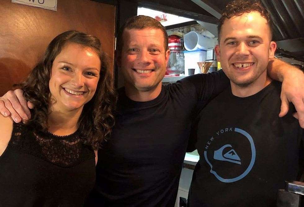 Sophie and Ben Crittenden with Dermot O'Leary at Stark
