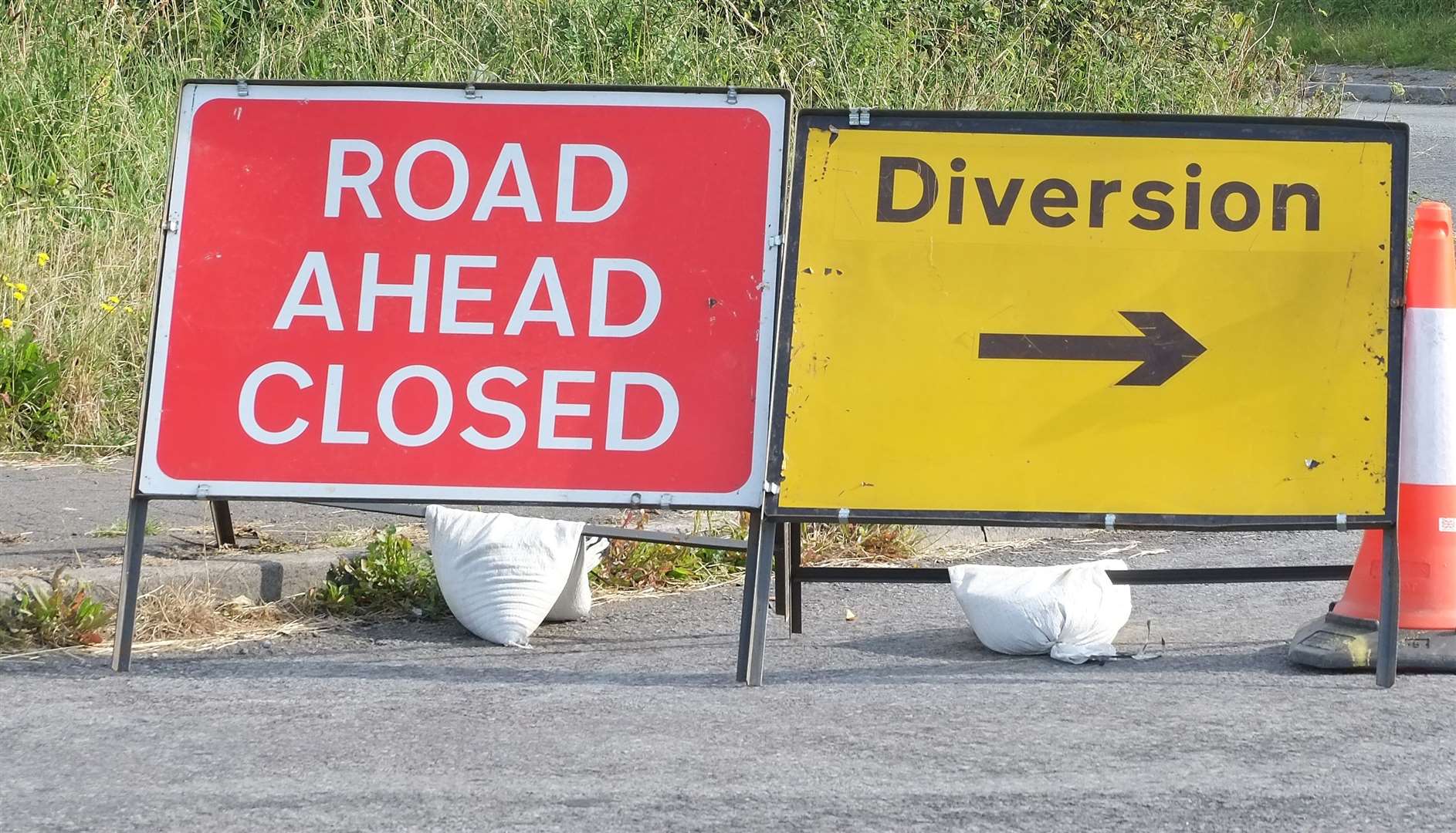 The road is closed in both directions