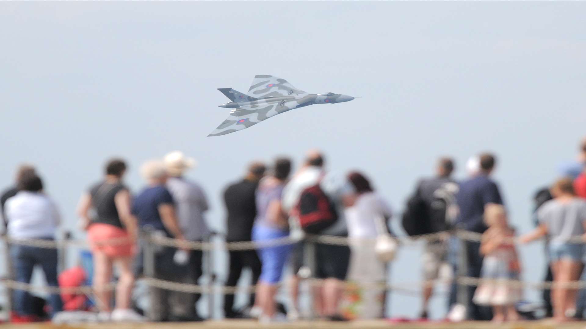 Visitors at Herne Bay gather to watch the airshow