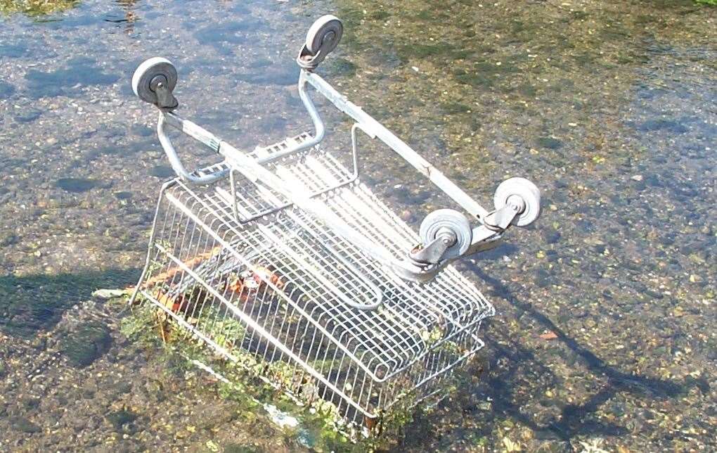 A dumped shopping trolley has tripped electrical supply to trains near Maidstone West. Stock picture