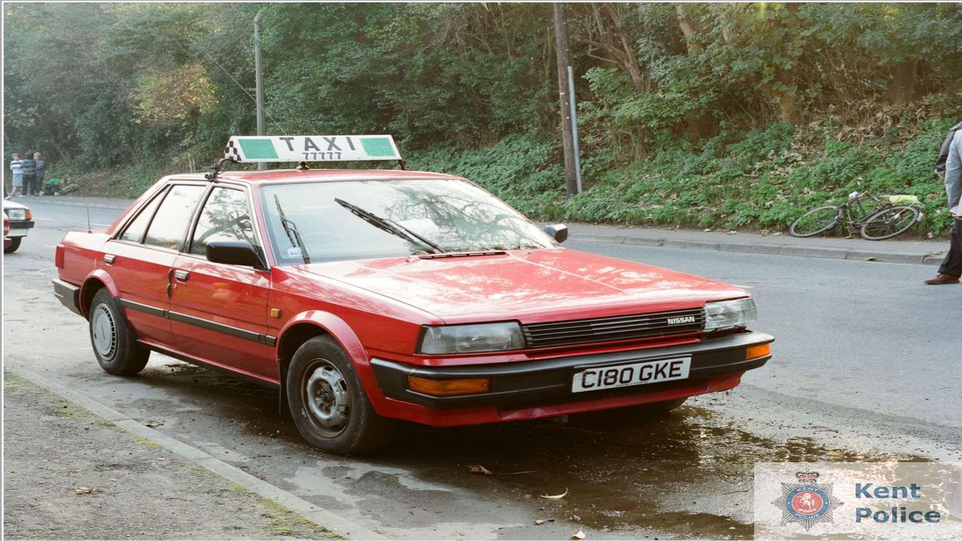 The Nissan Bluebird taxi was found in a layby Seabrook, near Hythe, on November 6, 1988. Picture: Kent Police
