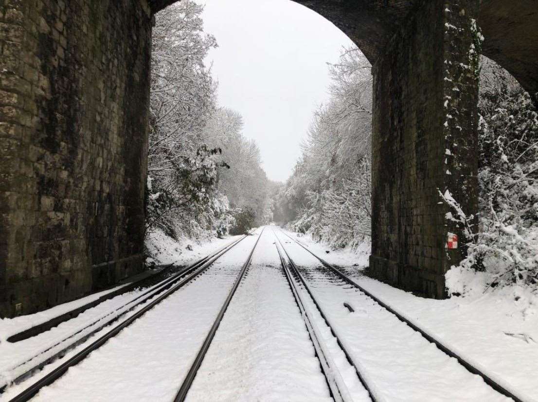 Let it snow (but not if you want to use any form of public transport in Kent). Picture: @NetworkRailSE