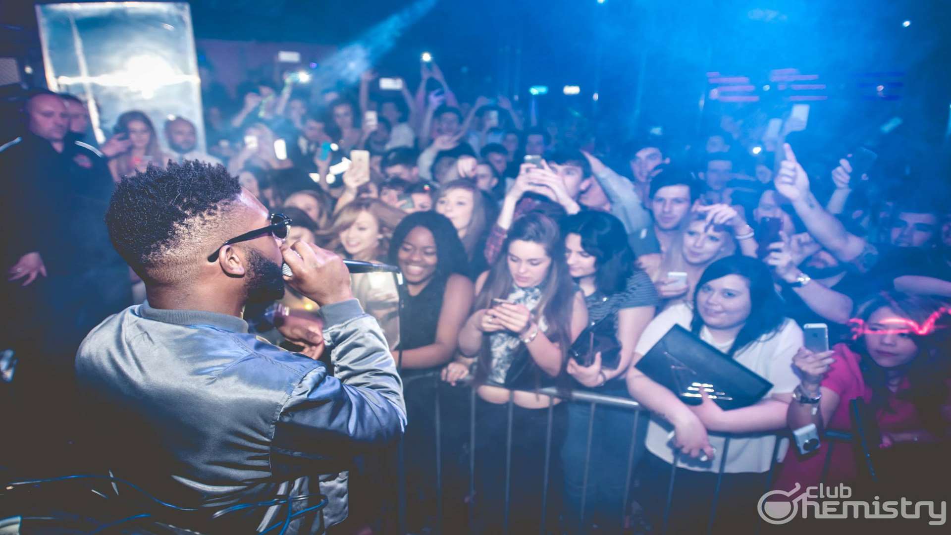 Tinie Tempah during his short set at Club Chemistry last night. Picture: Club Chemistry