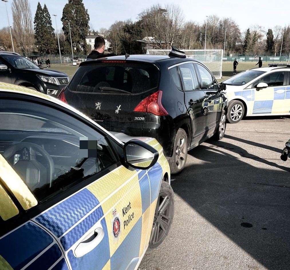 The Peugeot was seized by officers today in Maidstone. Picture: Kent Police