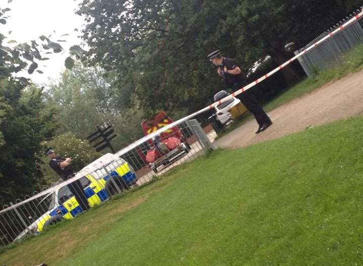 The area was cordoned off. Picture: Olivia Kernick