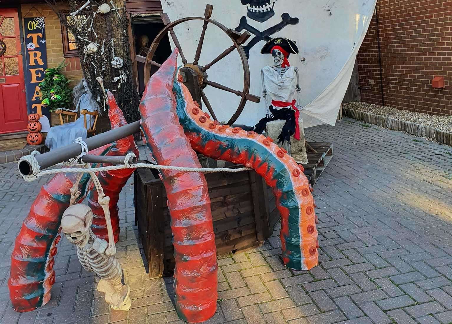 The tentacles have been made from old sweet tubs. Picture: Leighanne Stoneham