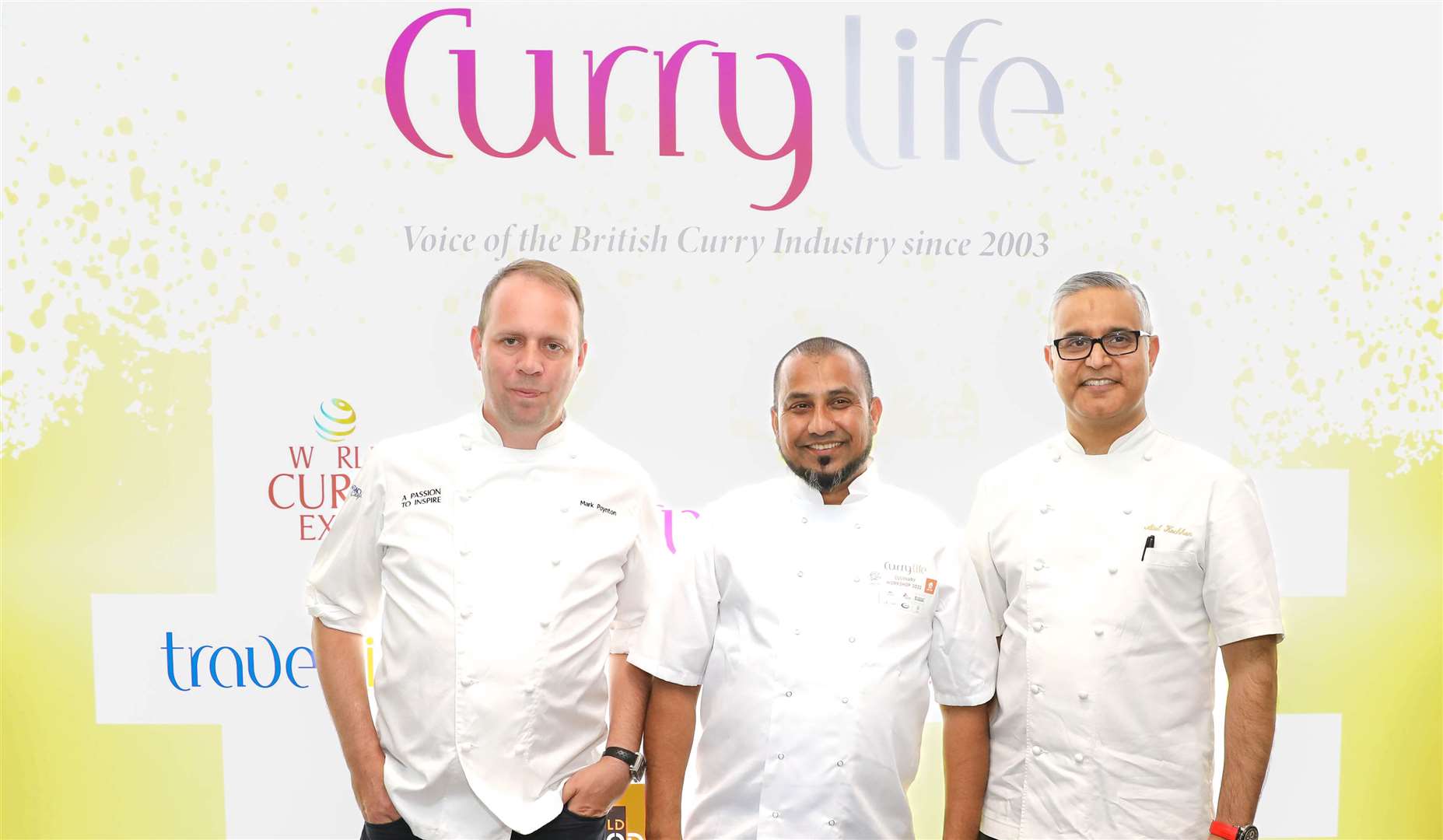 (L-R) Chef Mark Poynton, Jamal Uddin Ahmed from Shozna and Chef Atul Kochhar. Picture by Curry Life.