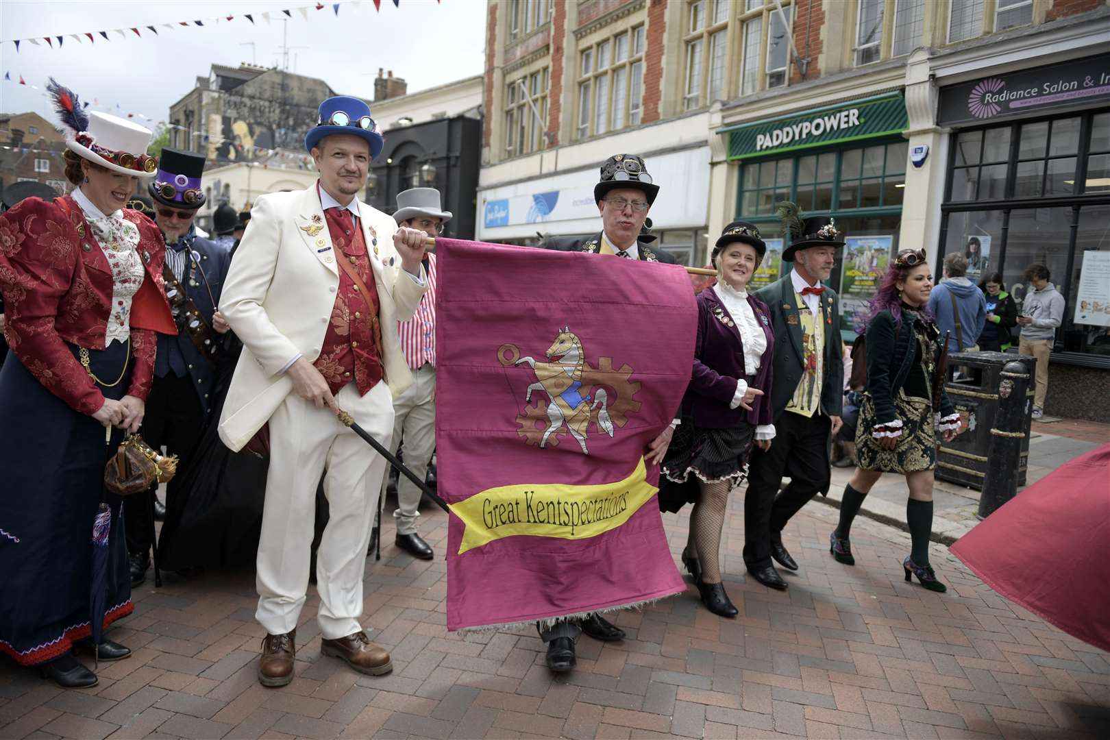 Scores of people in fancy dress took part in the parade through Rochester High Street. Picture: Barry Goodwin