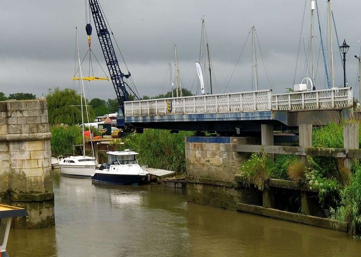 Sandwich Tollbridge was unable to close after its opened to let a vessel pass through on June 9