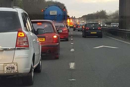 A collision on the M2 caused long delays. Photo: Laura Satchell