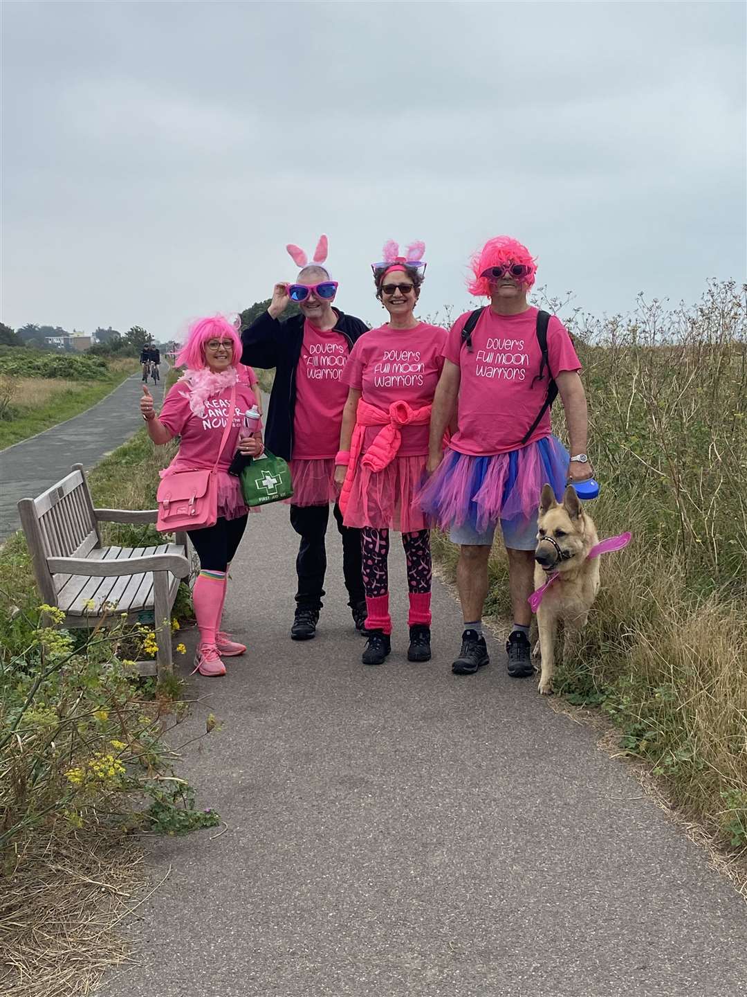 Men and women dressed in pink for the walk. Picture from Kerry Banks