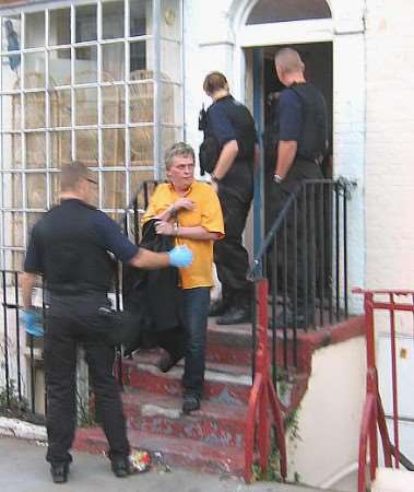 Daniel Hunt is taken into custody after his arrest