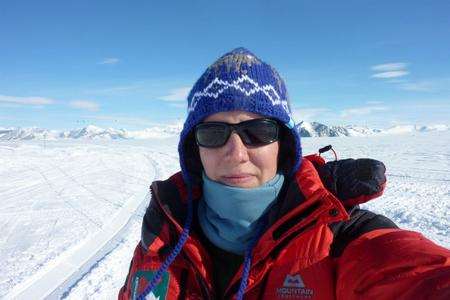Felicity Aston on her trek to the South Pole.