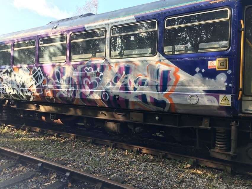 The new Pacer unit has been daubed with graffiti, the latest in a long string of vandalism attacks