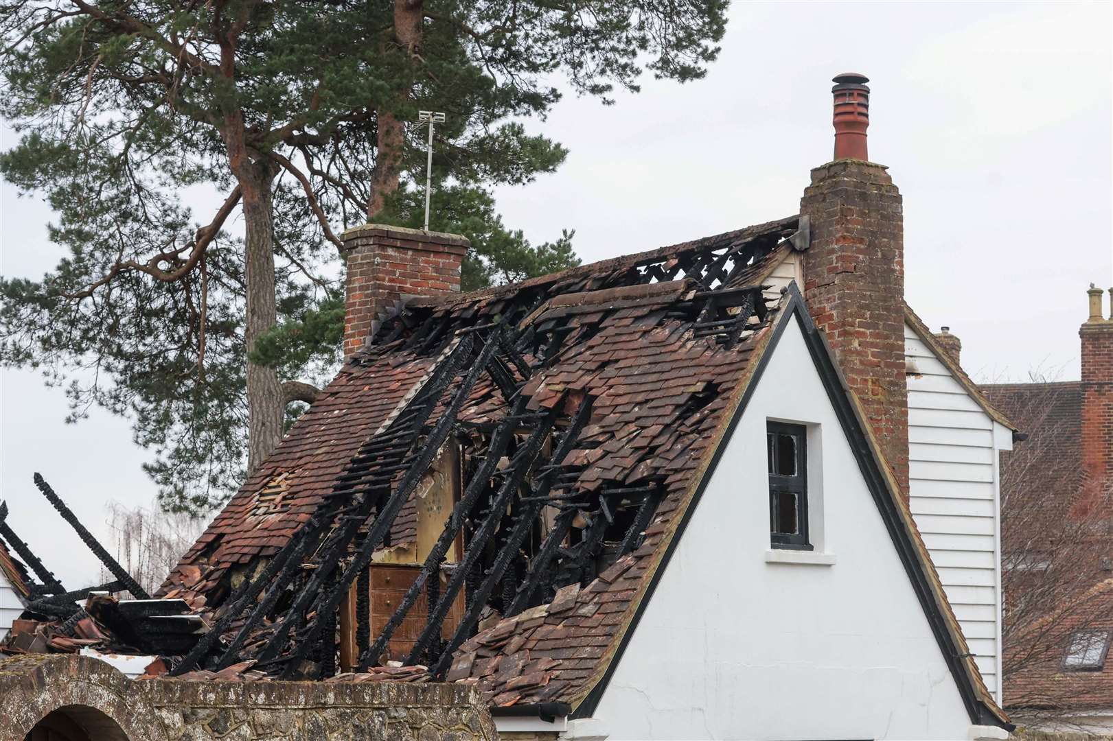 The damage caused by the fire in West Malling. Picture: UKNIP (62790767)