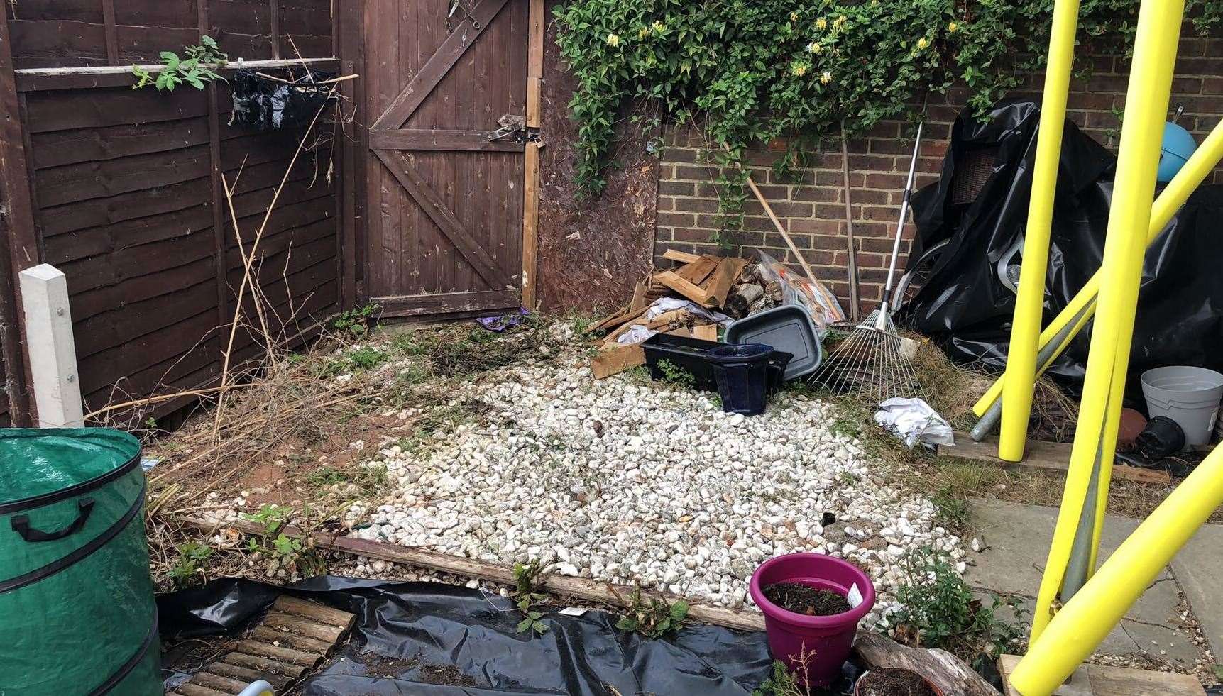 The current condition of her garden