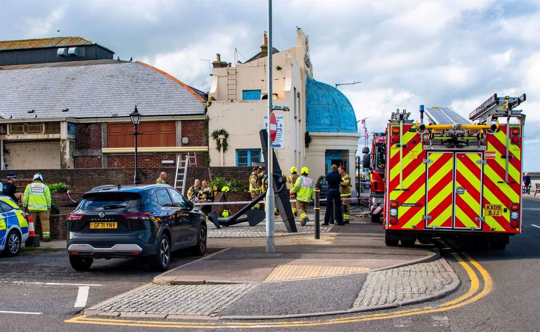 The dramatic scene at the Regent yesterday. Picture: Chris Mansfield