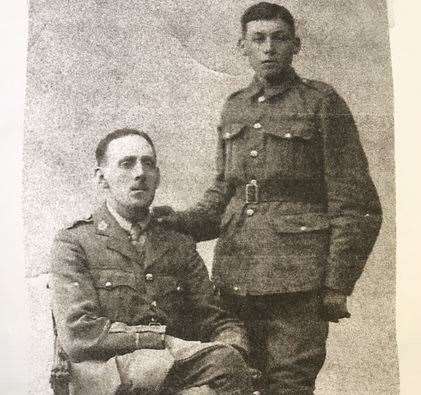 Harry Barling (standing) with his older brother Edwin who survived the war