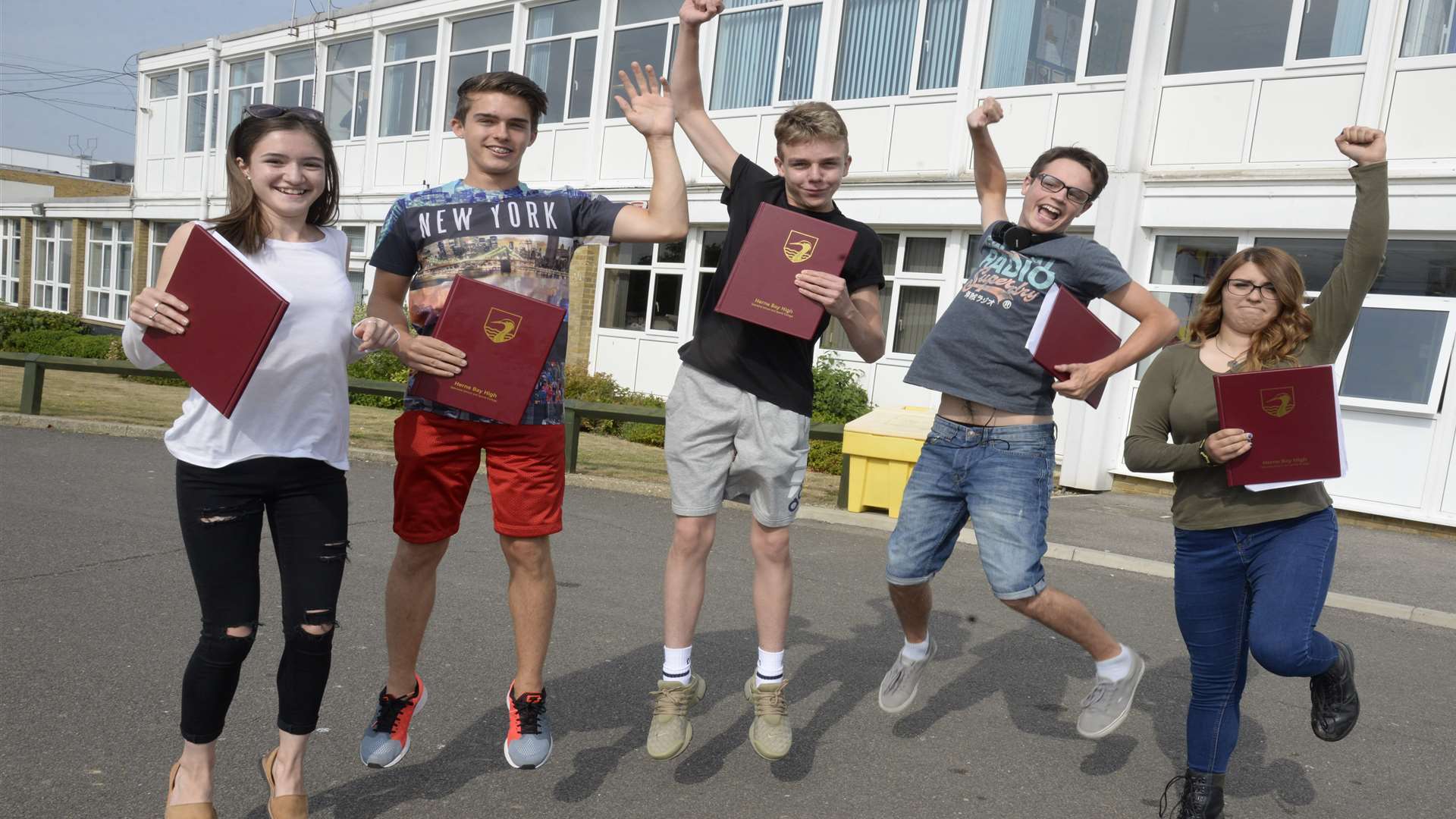 Pupils celebrate their GCSE results at Herne Bay High School last year