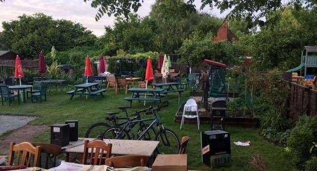 A few brave souls, who’d arrived at the pub on bikes, were seated in the garden but I imagine it is packed on a sunny summer evening
