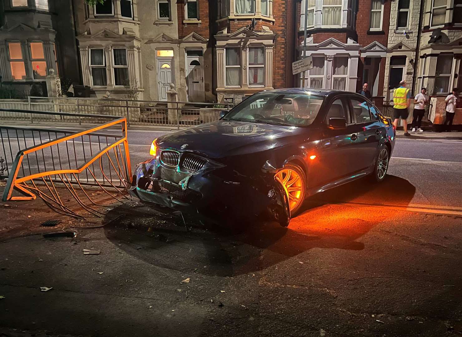 A driver reportedly left the scene after crashing in Canterbury Street, Gillingham, last night. Picture: Liv Hopkins