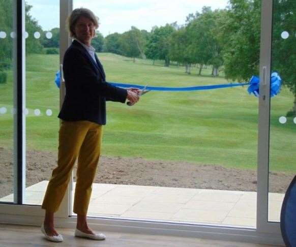 Canterbury Golf Club's president Ali Kingston opens the extended dining and function area at the club