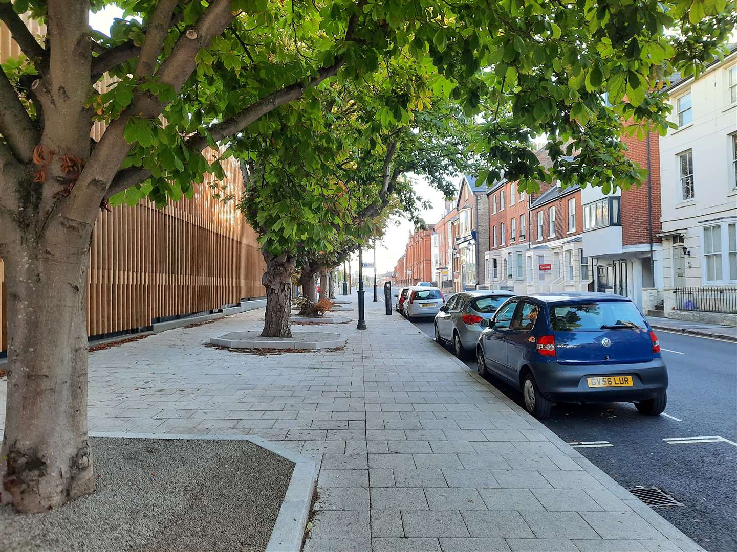 Street traders are proposed to set up stalls between the trees and back onto the multi-storey car park