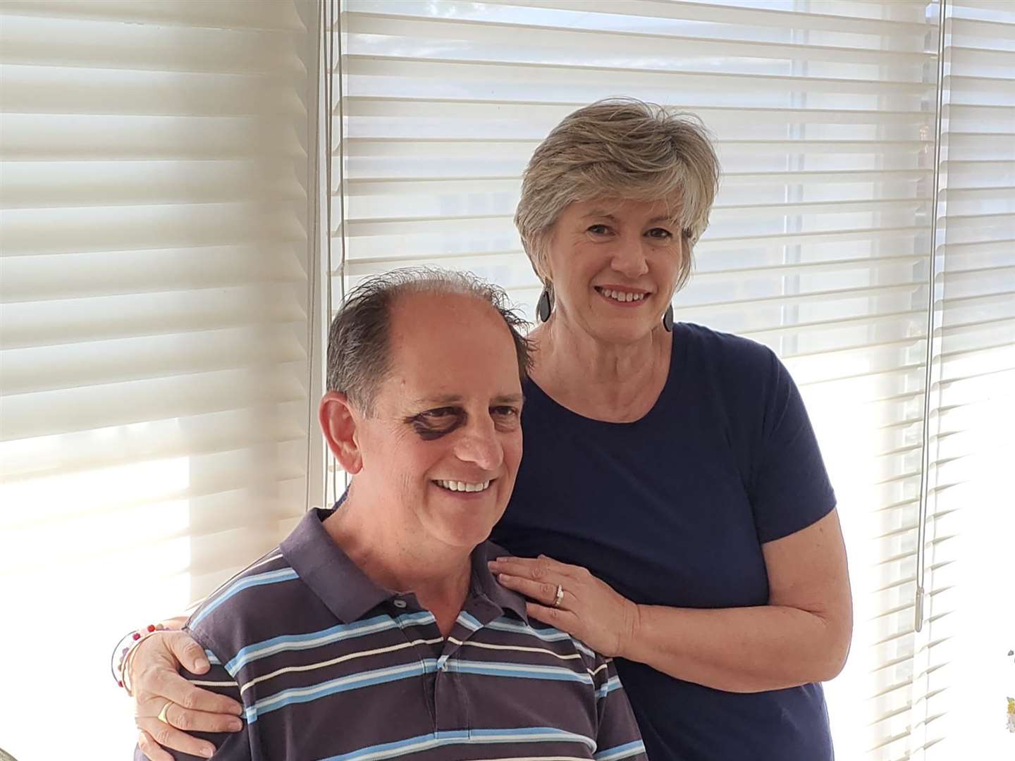 Ann and John Hamling, who is now recovering at home after his fall