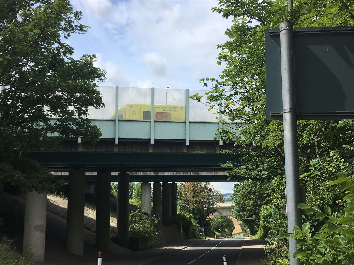An ambulance was spotted on the bridge over Borstal Street (14076924)