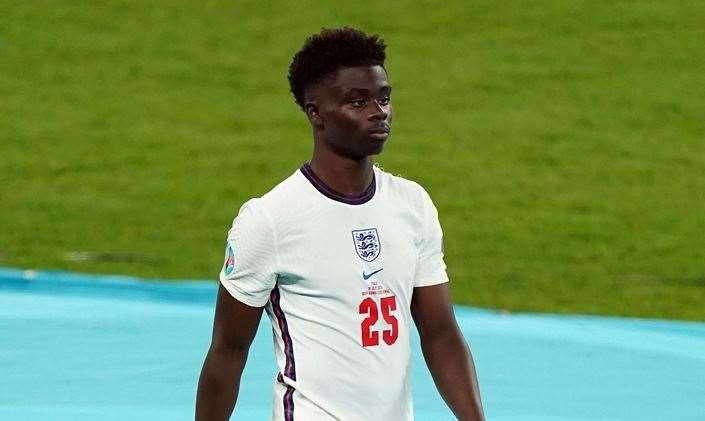 Bukayo Saka was among those who missed a penalty in the Three Lions’ Euro 2020 loss to Italy (Mike Egerton/PA)