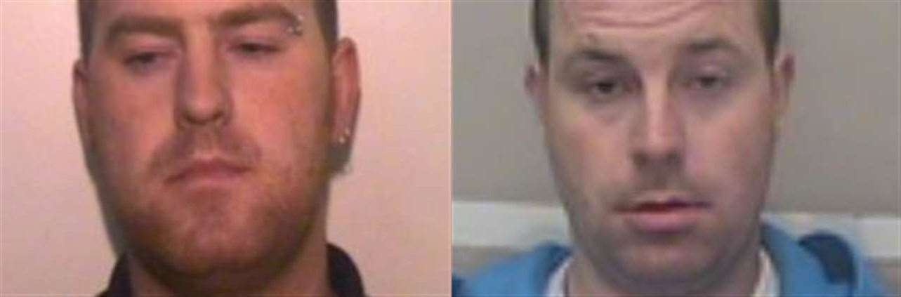 Police are looking for Ronan Hughes, left, and his brother Christoper Hughes, right. Picture: Essex Police