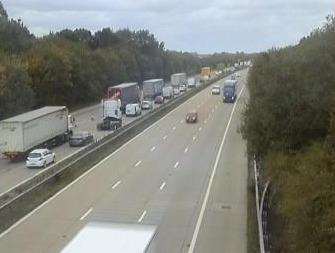 Slow traffic on the M20. Picture: Highways England