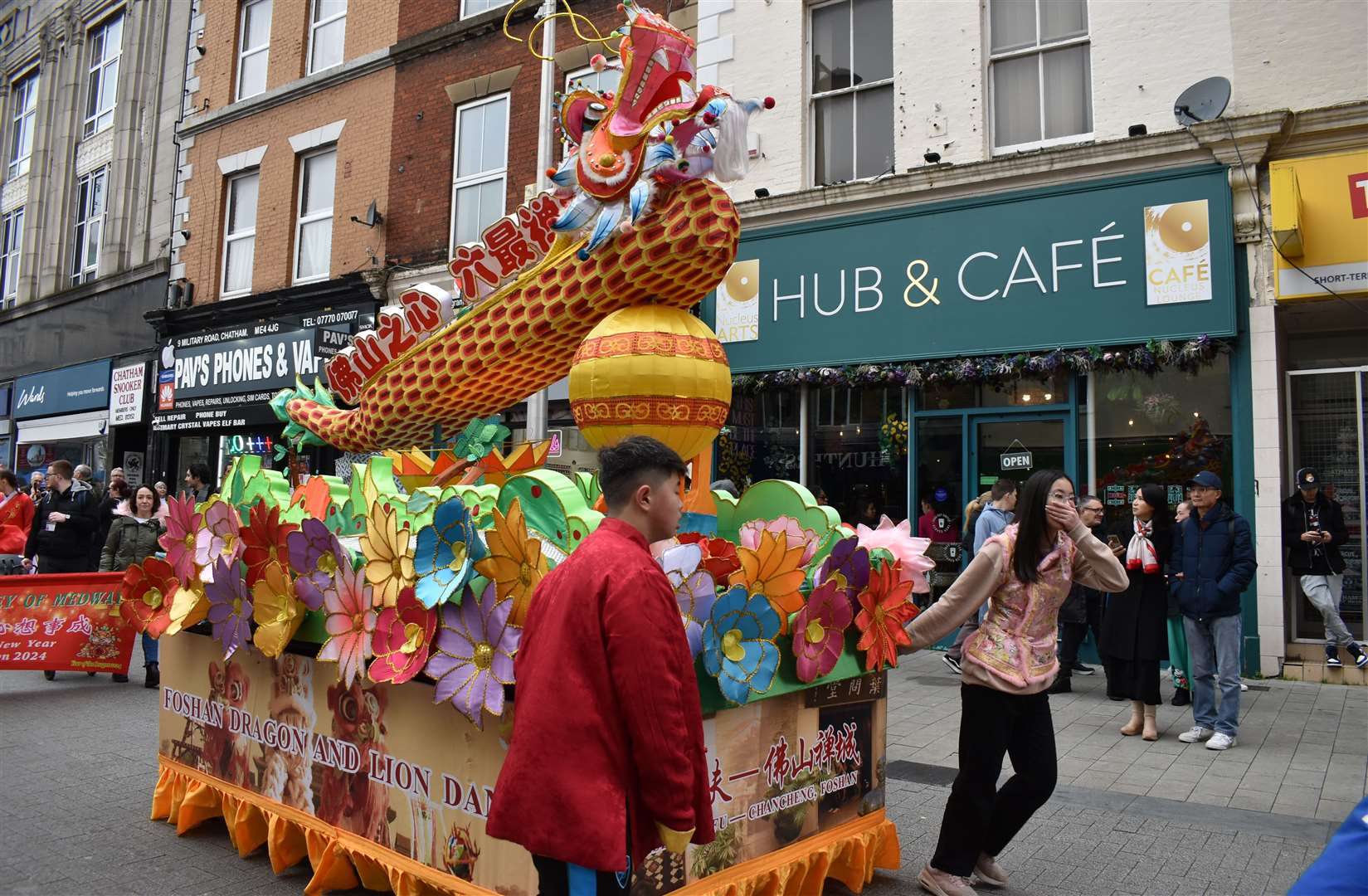 Chatham High Street was buzzing with people who crowded around to watch the Chinese Festival