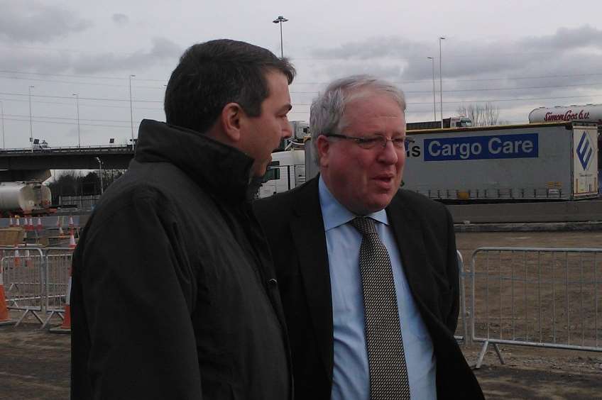 Secretary of State for Transport Patrick McLoughlin with Dartford MP Gareth Johnson