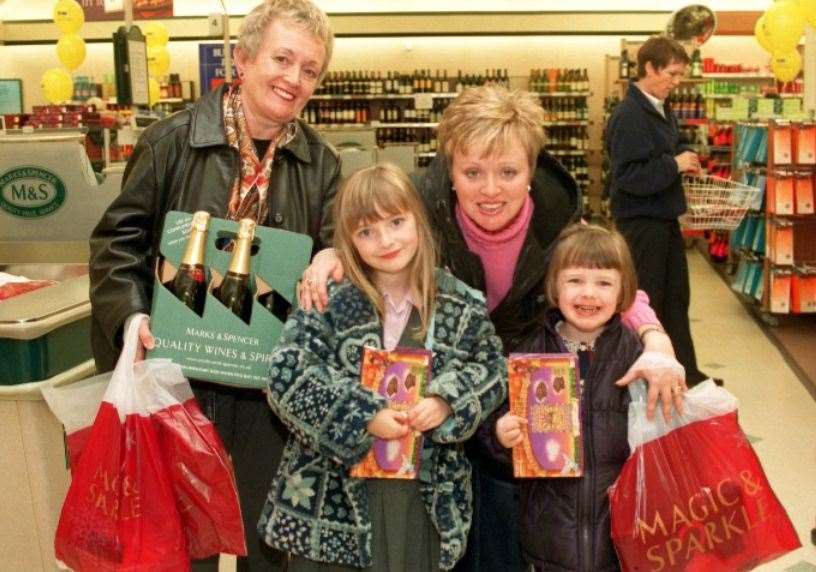Three generations shopping pre-Christmas, November 2001, M&S in Deal. Bev O'Brien, daughter Emma Ford and grandchildren Maddie, six, and Bella, three