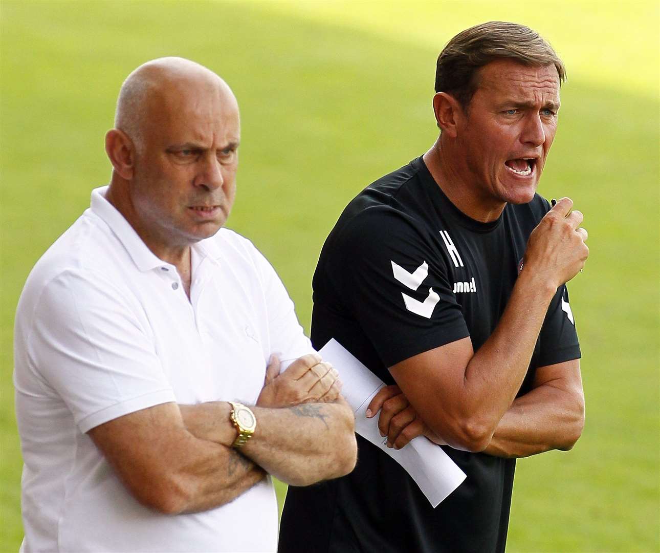 Ebbsfleet manager Garry Hill and assistant Ian Hendon Picture: Sean Aidan
