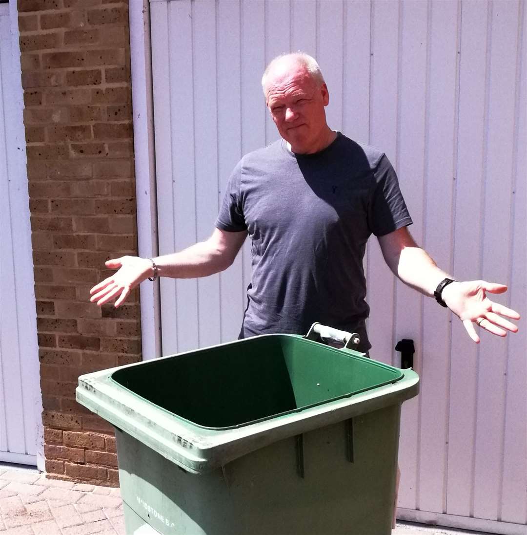 Tim Spencer and his broken bin