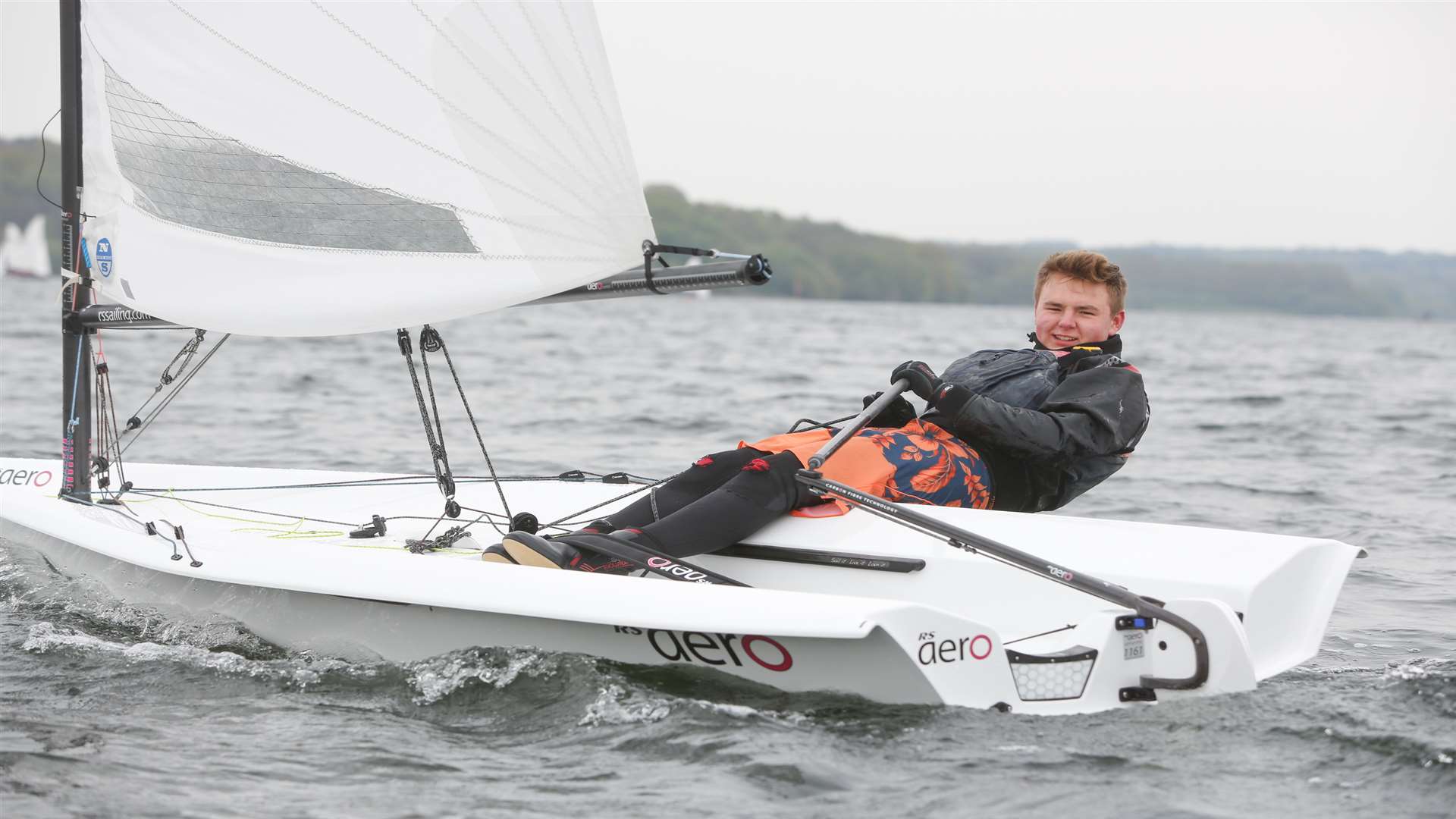 Sailor Lewis Keen in an RS Aero on Bewl Water